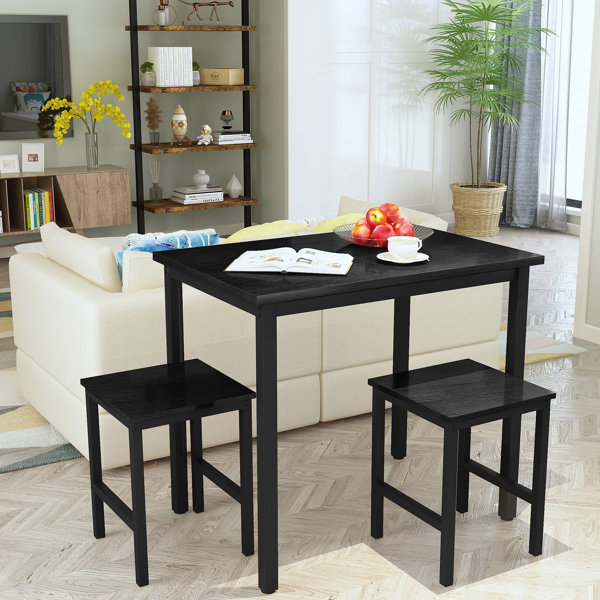 17 Stories Markice 3 Piece Dining Table Set Wooden Small Kitchen